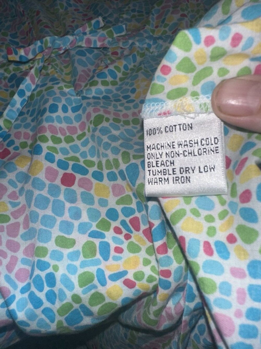 VTG Talbots Multicolor Mosiac Cotton Coverup Tunic Size M Resort Cruise Beach - Picture 4 of 7